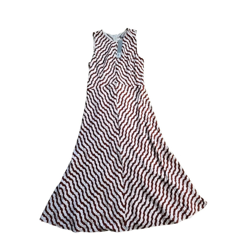NWT Classiques Entier Silk Dress Womens 6 Sleeveless Red White 97% Silk 3% Spand
